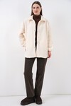 0675 Yün Karışımlı Buklet Ceket - Krem