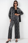 6699 Leopar Desenli Alt Üst Takım - Siyah