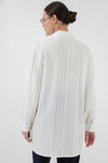Çizgili Uzun Gömlek Tunik 5947 - Beyaz