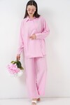 Kadın Bağcıklı Tunik Pantolon İkili Takım 6752 - Pudra