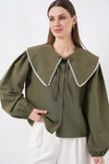 Kadın Bebe Yaka Gömlek 20314 - Haki