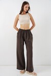 Kadın Beli Lastikli Bol Paça Pantolon 30087 - A.Kahve