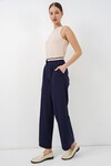 Kadın Geniş Paça Kumaş Pantolon 30088 - Lacivert