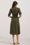 Kadın Haki Kuşaklı Gömlek Elbise 2442