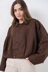 Kadın Kahverengi Oversize Süet Ceket 1055