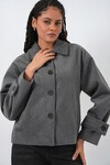 Kadın Kısa Kaşe Ceket 0724 - Antrasit