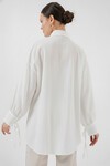 Kadın Oversize Bağcıklı Gömlek 5954 - Beyaz