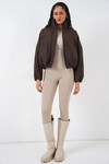 Kadın Oversize Bomber Şişme Mont 5124 - Kahverengi