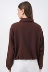 Kadın Oversize Fermuarlı Ceket 0735 - Kahverengi