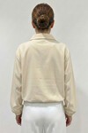 Kadın Oversize Fermuarlı Ceket 0735 - Krem