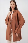 Kadın Salaş Bağcıklı Kimono 5981 - Taba