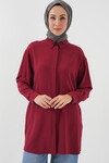 Kadın Uzun Gömlek Tunik 5945 - Bordo
