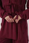 Kadın Uzun Tunik Pantolon İkili Takım 6719 - Bordo