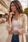 Oversize Basic Krem Gömlek