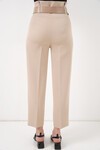 Merterium 6556 Kemerli Kumaş Pantolon - Krem