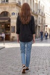 Oversize Basic Siyah Gömlek 