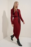 15690 Uzun Triko Hırka - Bordo