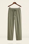Erkek Rahat Keten Pantolon 30118 - Haki