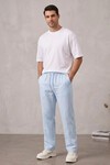 Erkek Rahat Keten Pantolon 30118 - Mavi