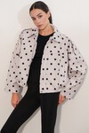Kadın A.Ekru Oversize Süet Ceket 1055 - A.Ekru