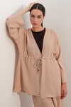 Kadın Ayrobin Kimono Pantolon İkili Takım 30101 - Bej