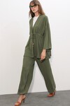 Kadın Ayrobin Kimono Pantolon İkili Takım 30101 - Haki