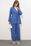 Kadın Ayrobin Kimono Pantolon İkili Takım 30101 - İndigo