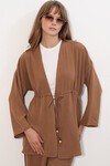 Kadın Ayrobin Kimono Pantolon İkili Takım 30101 - Taba
