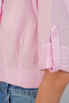 Kadın Crop Oversize Gömlek 20390 - Pembe