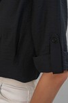 Kadın Crop Oversize Gömlek 20390 - Siyah