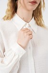 Kadın Dokulu Oversize Tunik 5989 - Beyaz