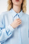 Kadın Dokulu Oversize Tunik 5989 - Mavi