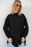 Kadın Dokulu Oversize Tunik 5989 - Siyah