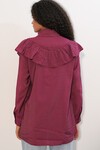 Kadın Fırfır Detaylı Gömlek Tunik 5994 - Bordo
