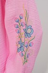 Kadın Nakışlı Oversize Bluz 1000 - Pembe