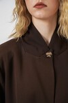 Kadın Tek Düğmeli Oversize Blazer Ceket 0749 - Kahverengi