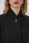 Kadın Tek Düğmeli Oversize Blazer Ceket 0749 - Siyah