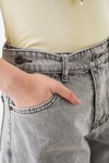 Kadın Yüksek Bel Kot Pantolon 30081 - Gri
